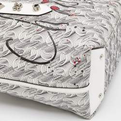 Christian Louboutin White Toile Monogram Coated Canvas and Leather Cabata Tote