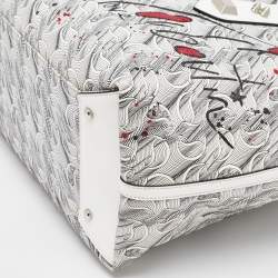 Christian Louboutin White Toile Monogram Coated Canvas and Leather Cabata Tote