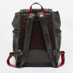 Christian Louboutin Olive Green/BlackLeather and Rubber Explorafunk Backpack