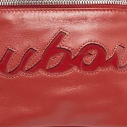 Christian Louboutin Red/Black Leather and Mesh Marie Jane Waist Bag