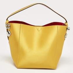 Christian Louboutin Yellow Satin Cabachic Bucket Bag