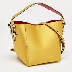 Christian Louboutin Yellow Satin Cabachic Bucket Bag