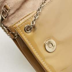 Christian Louboutin Beige Patent Leather Riviera Chain Clutch