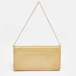 Christian Louboutin Beige Patent Leather Riviera Chain Clutch