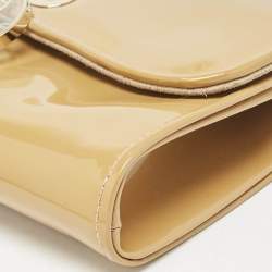 Christian Louboutin Beige Patent Leather Riviera Chain Clutch