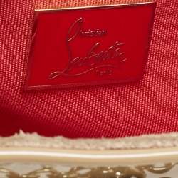 Christian Louboutin Beige Patent Leather Riviera Chain Clutch
