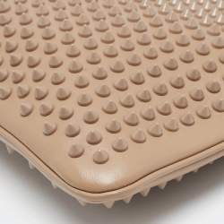Christian Louboutin Beige Leather Spiked Strap Pouch
