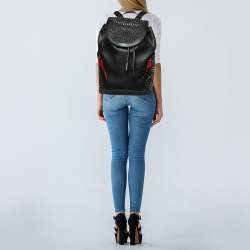 Christian Louboutin Black Leather and Rubber Explorafunk Backpack