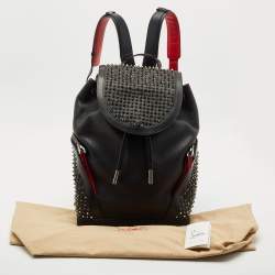 Christian Louboutin Black Leather and Rubber Explorafunk Backpack