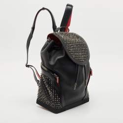 Christian Louboutin Black Leather and Rubber Explorafunk Backpack