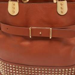 Christian Louboutin Brown Leather Sybil Spike Tote