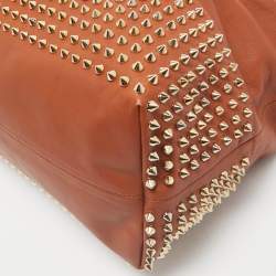Christian Louboutin Brown Leather Sybil Spike Tote