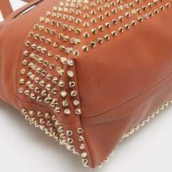 Christian Louboutin Brown Leather Sybil Spike Tote
