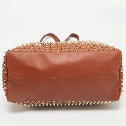 Christian Louboutin Brown Leather Sybil Spike Tote