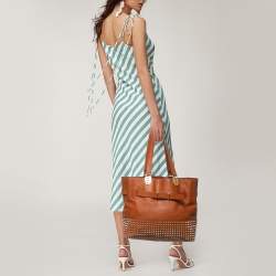 Christian Louboutin Brown Leather Sybil Spike Tote