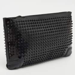 Christian Louboutin Black Patent and Leather Ruby Spike Clutch