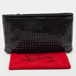 Christian Louboutin Black Patent and Leather Ruby Spike Clutch