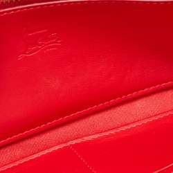 Christian Louboutin Black Leather Spike Panettone Zip Around Wallet