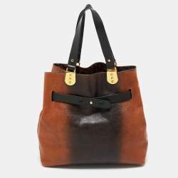 Christian Louboutin Brown/Black Leather Sybil Tote