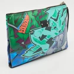 Christian Louboutin Multicolor Leather Graffiti Kalou Pouch 