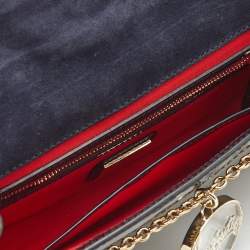 Christian Louboutin Dark Blue Patent Leather Riviera Chain Clutch