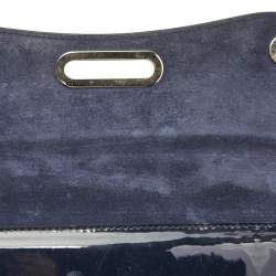 Christian Louboutin Dark Blue Patent Leather Riviera Chain Clutch