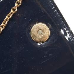 Christian Louboutin Dark Blue Patent Leather Riviera Chain Clutch