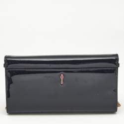 Christian Louboutin Dark Blue Patent Leather Riviera Chain Clutch