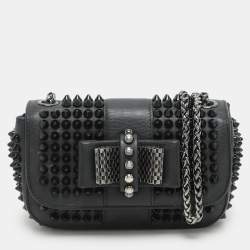Christian Louboutin Black Leather Mini Spiked Sweet Charity Crossbody Bag