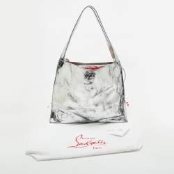 Christian Louboutin Silver Crackled Patent Leather Le 54 Tote