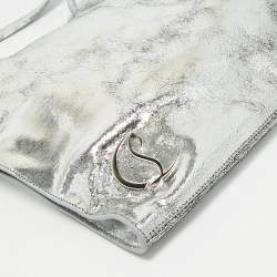 Christian Louboutin Silver Crackled Patent Leather Le 54 Tote