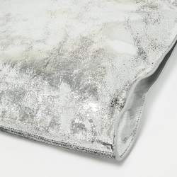 Christian Louboutin Silver Crackled Patent Leather Le 54 Tote