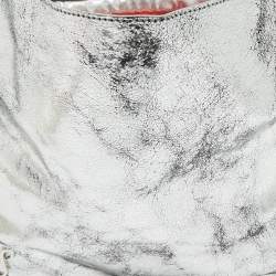 Christian Louboutin Silver Crackled Patent Leather Le 54 Tote