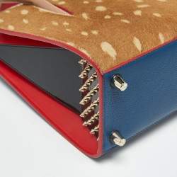 Pre Owned Christian Louboutin Multicolor Leather and Calf Hair Small Paloma Tote