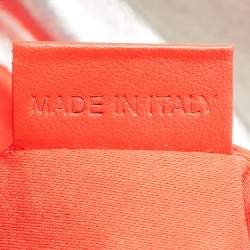 Pre Owned Christian Louboutin Silver Crackled Laminated Leather Le 54 Tote