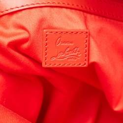 Pre Owned Christian Louboutin Silver Crackled Laminated Leather Le 54 Tote