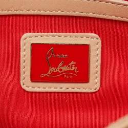 Pre Owned Christian Louboutin Beige Patent Leather Riviera Flap Chain Clutch