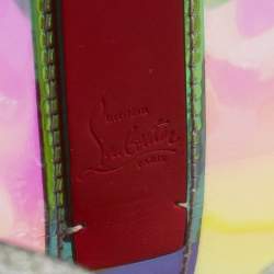 Pre Owned Christian Louboutin Grey Holographic PVC and Glitter Large Cabata Tote