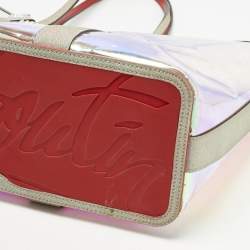 Pre Owned Christian Louboutin Grey Holographic PVC and Glitter Large Cabata Tote