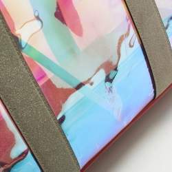 Pre Owned Christian Louboutin Grey Holographic PVC and Glitter Large Cabata Tote