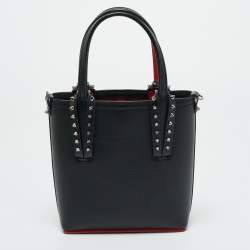 Pre Owned Christian Louboutin Black Leather Mini N/S Cabata Tote