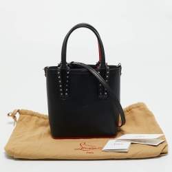 Pre Owned Christian Louboutin Black Leather Mini N/S Cabata Tote