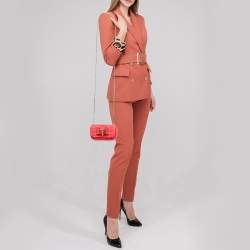 Pre Owned Christian Louboutin Neon Pink Leather Sweet Charity Crossbody Bag