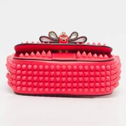 Pre Owned Christian Louboutin Neon Pink Leather Sweet Charity Crossbody Bag