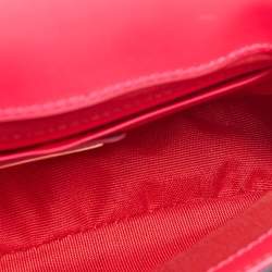 Pre Owned Christian Louboutin Neon Pink Leather Sweet Charity Crossbody Bag