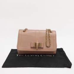Pre Owned Christian Louboutin Beige Leather Sweet Charity Shoulder Bag