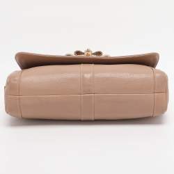 Pre Owned Christian Louboutin Beige Leather Sweet Charity Shoulder Bag