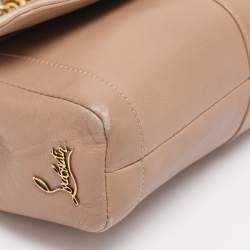 Pre Owned Christian Louboutin Beige Leather Sweet Charity Shoulder Bag