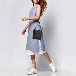 Pre Owned Christian Louboutin Black Leather Mini N/S Cabata Tote
