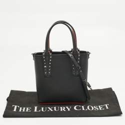 Pre Owned Christian Louboutin Black Leather Mini N/S Cabata Tote